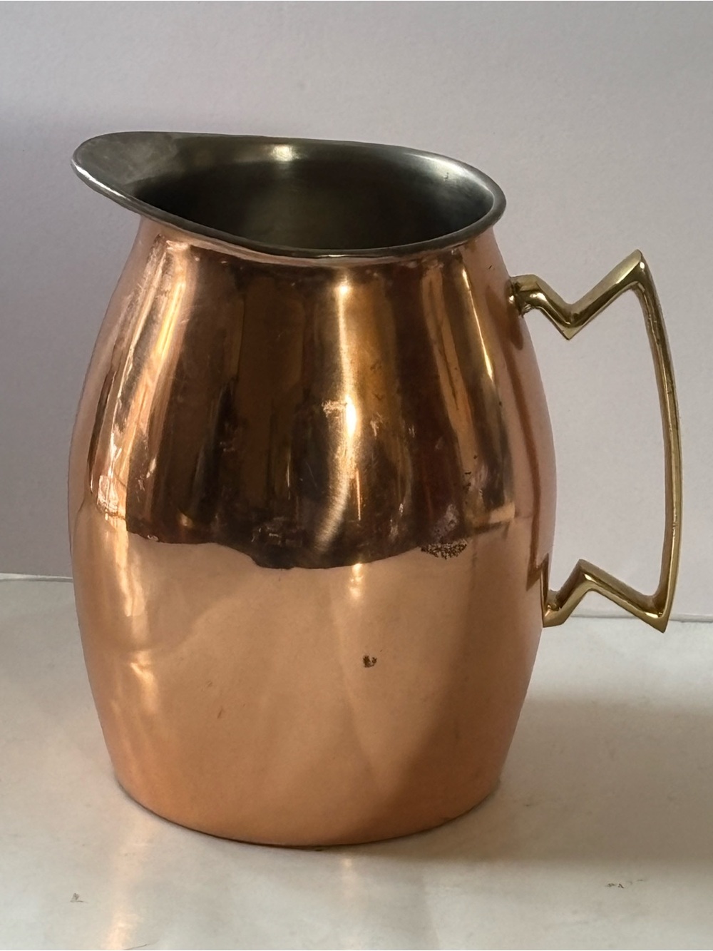 Pottery Barn Copper Pitcher with Brass handle